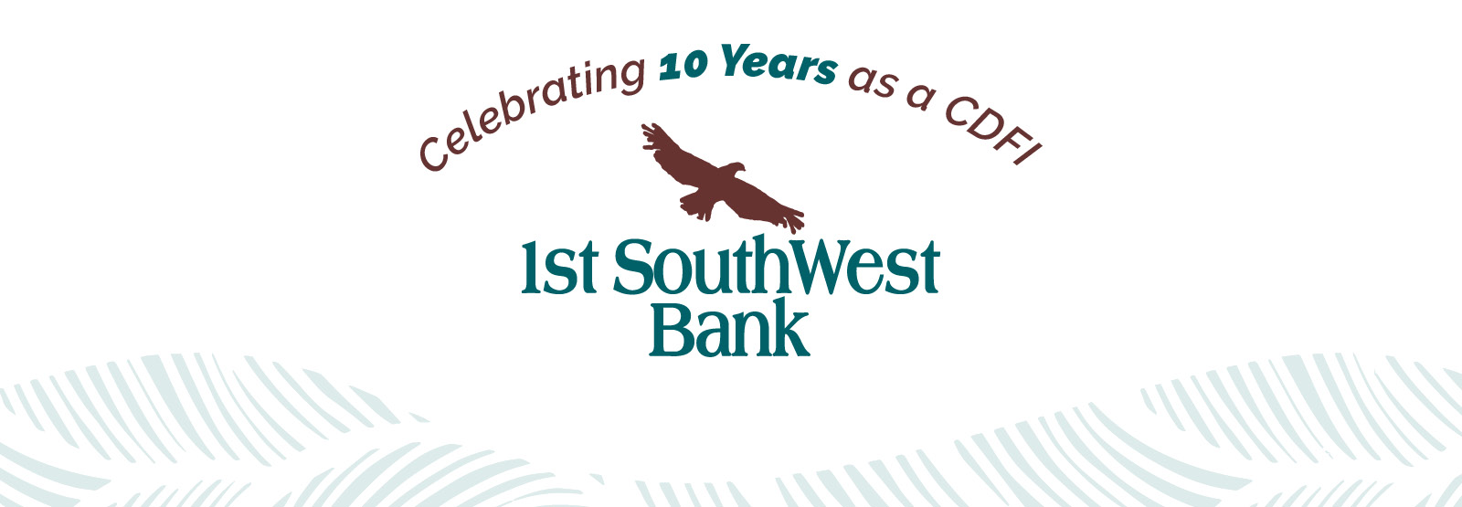 Graphic celebrating 10 years as CDFI bank